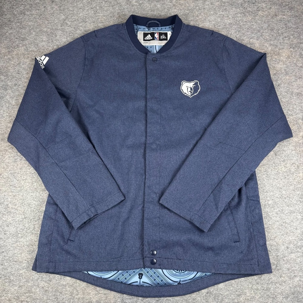 Adidas Memphis Grizzlies Warm Up Jacket Snap Blue Mens 2XL XXL